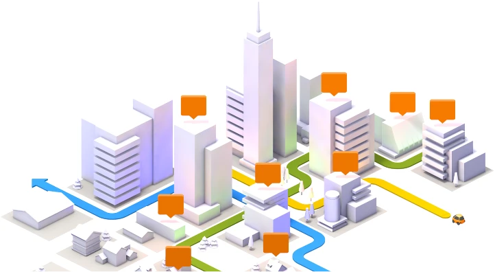 Route optimization that works in urban, suburban, and urban areas is important.
