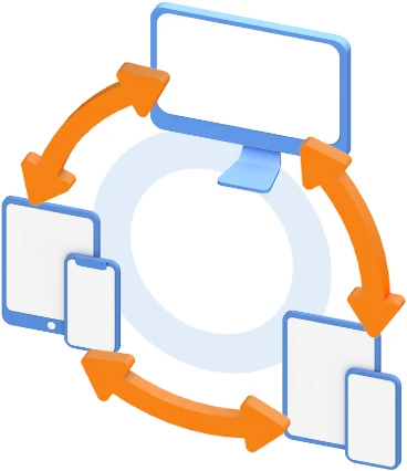 Yes, all the apps are instantly interconnected and the most up-to-date information is always available to anyone that has internet access.